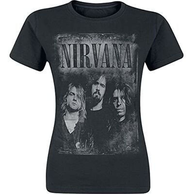 Nirvana Faded Faces Frauen T-Shirt schwarz S 100% Baumwolle Band-Merch, Bands Nirvana Faded Faces Frauen T-Shirt schwarz S 100% Baumwolle Band-Merch, Bands
