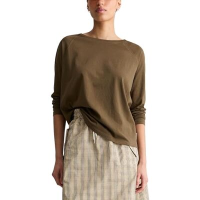 Marc O' Polo Marc OߴPolo Denim Damen Langarmshirt mit U-Boot-Ausschnitt Relaxed Fit, Braun (Hazelnut Brown), M Marc O' Polo Marc OߴPolo Denim Damen Langarmshirt mit U-Boot-Ausschnitt Relaxed Fit, Braun (Hazelnut Brown), M