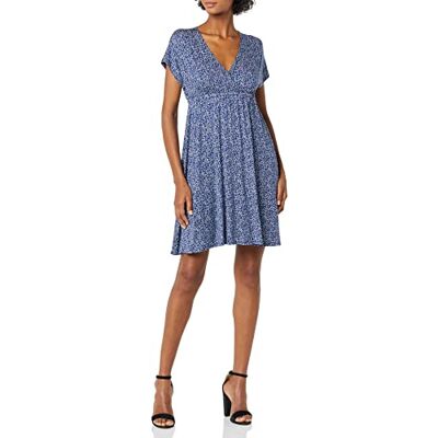 Amazon Essentials Damen Surplice-Kleid (Erhältlich in Übergröße), Marineblau Tiermuster, M Amazon Essentials Damen Surplice-Kleid (Erhältlich in Übergröße), Marineblau Tiermuster, M