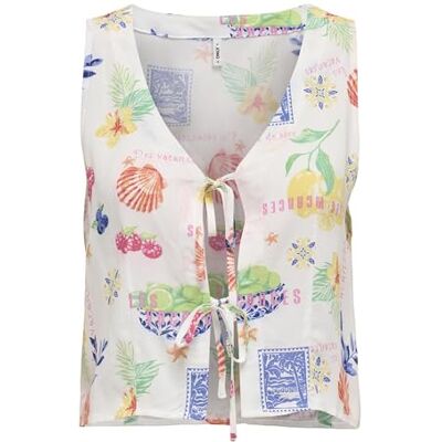 ONLY Onlnova Life Vis S/L Tie Vest AOP ONLY Onlnova Life Vis S/L Tie Vest AOP