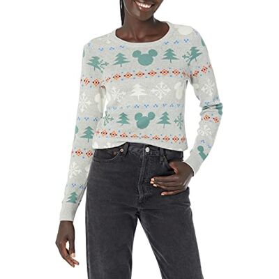 Amazon Essentials Disney Marvel Star Wars Damen Leichte Pullover mit Rundhalsausschnitt, Mickey Fair Isle Womens, S Amazon Essentials Disney Marvel Star Wars Damen Leichte Pullover mit Rundhalsausschnitt, Mickey Fair Isle Womens, S