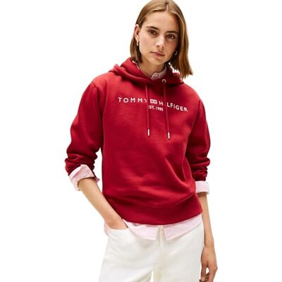 Tommy Hilfiger Damen Hoodie mit Logo, Rot (Regatta Red), XXXL Tommy Hilfiger Damen Hoodie mit Logo, Rot (Regatta Red), XXXL