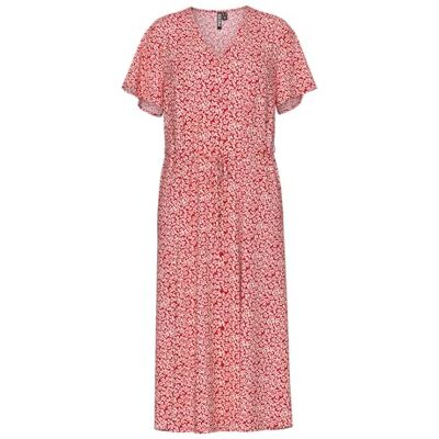 PIECES Pcnya Ss V-Neck Midi Dress WVN Bc PIECES Pcnya Ss V-Neck Midi Dress WVN Bc