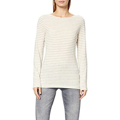 Marc O' Polo Damen Langarmshirt mit U-Boot-Ausschnitt gestreift, Mehrfarbig (Multi/Off-White), S Marc O' Polo Damen Langarmshirt mit U-Boot-Ausschnitt gestreift, Mehrfarbig (Multi/Off-White), S