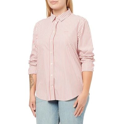 GANT Damen Reg Classic Poplin Striped Shirt Bluse, Rosa, 36 EU GANT Damen Reg Classic Poplin Striped Shirt Bluse, Rosa, 36 EU