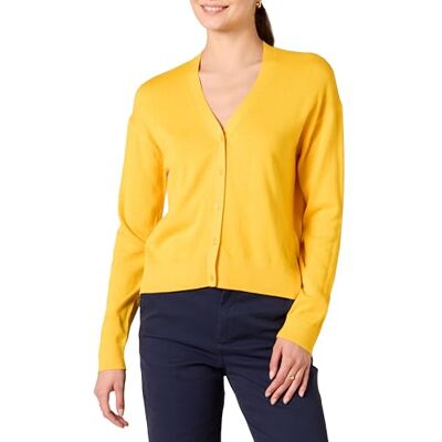 Amazon Essentials Damen Leichter Cardigan-Pulli, Goldgelb, L Amazon Essentials Damen Leichter Cardigan-Pulli, Goldgelb, L