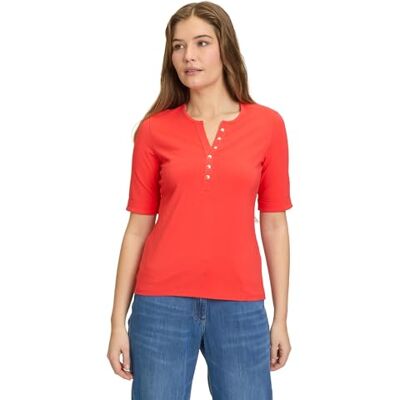 Betty Barclay Damen Basic Shirt mit Knöpfen 42, Poppy Red Betty Barclay Damen Basic Shirt mit Knöpfen 42, Poppy Red