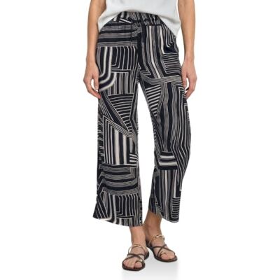 Street One High Waist Culotte mit Muster Darkest Blue 40 Street One High Waist Culotte mit Muster Darkest Blue 40