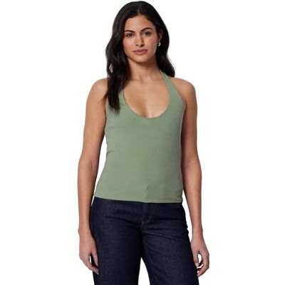 Amazon Essentials Damen Geripptes Halter-Neckholder-Top aus Baumwolle, Salbeigrün, XL Amazon Essentials Damen Geripptes Halter-Neckholder-Top aus Baumwolle, Salbeigrün, XL