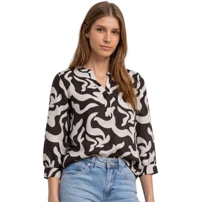 Street One Bluse mit Split Neck aus Leinenmix Street One Bluse mit Split Neck aus Leinenmix