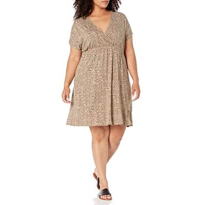 Amazon Essentials Damen Surplice-Kleid (Erhältlich in Übergröße), Leopardenmuster, 3XL Große Größen Amazon Essentials Damen Surplice-Kleid (Erhältlich in Übergröße), Leopardenmuster, 3XL Große Größen