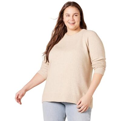 Amazon Essentials Damen-Pullover, klassisch, weich, langärmelig, Rundhalsausschnitt, Beige, Größe S Amazon Essentials Damen-Pullover, klassisch, weich, langärmelig, Rundhalsausschnitt, Beige, Größe S