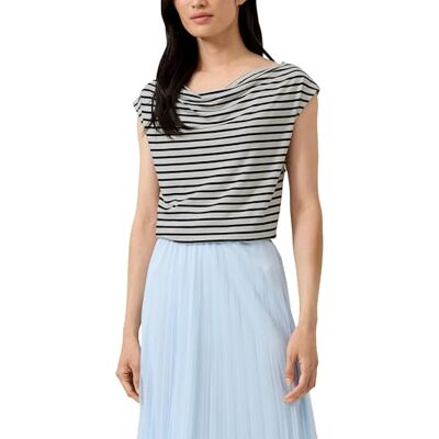 s.Oliver Viskoseshirt mit Wasserfall-Ausschnitt und Streifen s.Oliver Viskoseshirt mit Wasserfall-Ausschnitt und Streifen