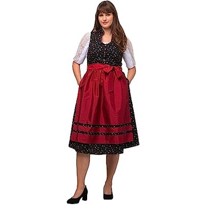 Ulla Popken Damen Dirndl Viola Knöpfe Kleid, Schwarz, 48 EU Ulla Popken Damen Dirndl Viola Knöpfe Kleid, Schwarz, 48 EU