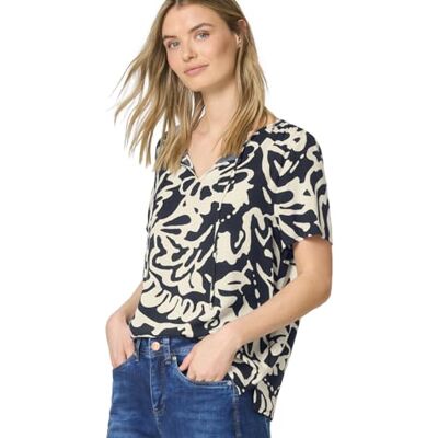 Street One Bluse mit Split Neck und Bändern Street One Bluse mit Split Neck und Bändern
