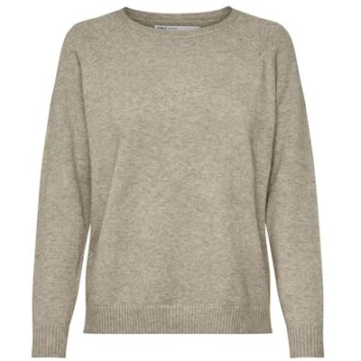 ONLY Damen Onllesly Kings L/S KNT Noos Pullover 15170427,Mehrfarbig (Beige Detail: W. Melange),S ONLY Damen Onllesly Kings L/S KNT Noos Pullover 15170427,Mehrfarbig (Beige Detail: W. Melange),S