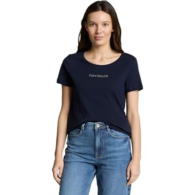 TOM TAILOR T-Shirt mit Strassstein-Logo TOM TAILOR T-Shirt mit Strassstein-Logo
