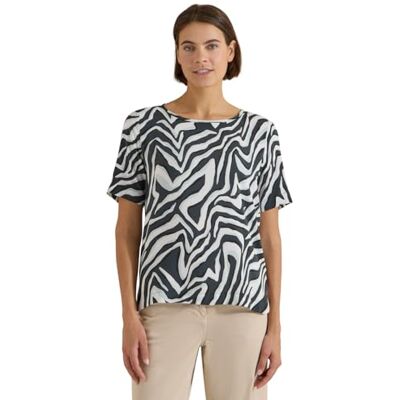 Cecil Blusenshirt mit Rundhals und Print Palm Breeze Green L Cecil Blusenshirt mit Rundhals und Print Palm Breeze Green L