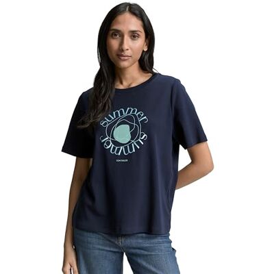 TOM TAILOR Damen 1045964 T-Shirt, 10668 Sky Captain Blue, S EU TOM TAILOR Damen 1045964 T-Shirt, 10668 Sky Captain Blue, S EU