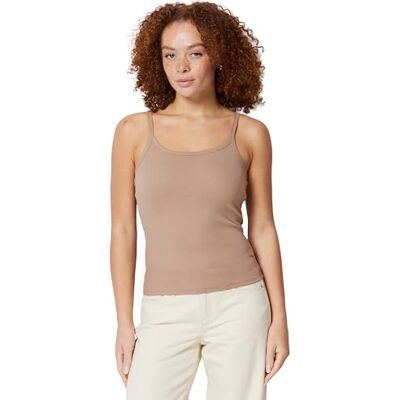 Amazon Essentials Damen Sommer-Tanktop mit U-Ausschnitt aus Gerippter Baumwolle, Taupe, L Amazon Essentials Damen Sommer-Tanktop mit U-Ausschnitt aus Gerippter Baumwolle, Taupe, L