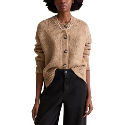 Marc O' Polo Marc OߴPolo Denim Damen Cardigan weich Relaxed Fit, Beige (Light Almond Melange), S Marc O' Polo Marc OߴPolo Denim Damen Cardigan weich Relaxed Fit, Beige (Light Almond Melange), S
