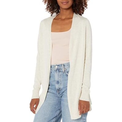 Amazon Essentials Damen Leichte Strickjacke ohne Knöpfe (in Übergröße erhältlich), Haferbeige Meliert, XS Amazon Essentials Damen Leichte Strickjacke ohne Knöpfe (in Übergröße erhältlich), Haferbeige Meliert, XS