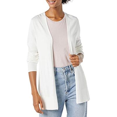 Amazon Essentials Damen Leichter Cardigan mit offener Vorderseite (Erhältlich in Übergröße), Elfenbein, S Amazon Essentials Damen Leichter Cardigan mit offener Vorderseite (Erhältlich in Übergröße), Elfenbein, S
