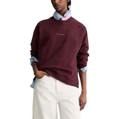 Marc O' Polo Marc OߴPolo Denim Damen Sweatshirt aus Bio-Baumwolle mit Raglanärmeln, Rot (Merlot Red), L Marc O' Polo Marc OߴPolo Denim Damen Sweatshirt aus Bio-Baumwolle mit Raglanärmeln, Rot (Merlot Red), L