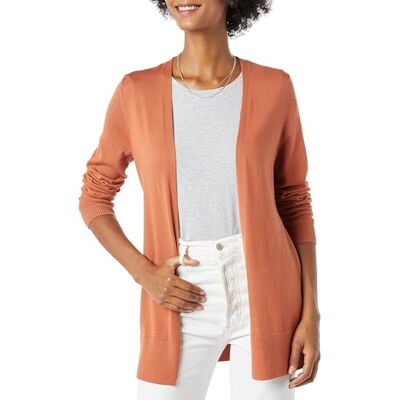 Amazon Essentials Damen Leichter Cardigan mit offener Vorderseite (Erhältlich in Übergröße), Karamell, X-Large Amazon Essentials Damen Leichter Cardigan mit offener Vorderseite (Erhältlich in Übergröße), Karamell, X-Large