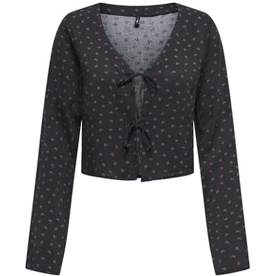 ONLY Onlnova Life Vis L/S Hailey Tie Top ONLY Onlnova Life Vis L/S Hailey Tie Top