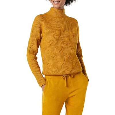 Amazon Essentials Damen Soft Touch Trichterkragen Zopfpullover, Tabakbraun, XXL Amazon Essentials Damen Soft Touch Trichterkragen Zopfpullover, Tabakbraun, XXL