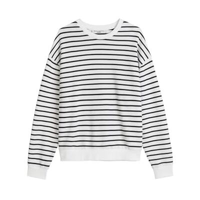 Marc O' Polo Marc OߴPolo Denim Damen Sweatshirt gestreift Oversize Fit, Mehrfarbig (Dark Blue Multi 02), S Marc O' Polo Marc OߴPolo Denim Damen Sweatshirt gestreift Oversize Fit, Mehrfarbig (Dark Blue Multi 02), S