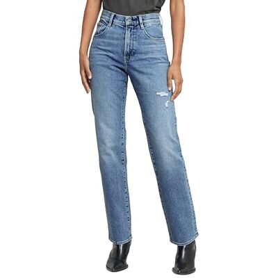 G-STAR Damen Viktoria High Straight Jeans, Blau (Faded sea Point Blue Destroyed D23959-D930-H079), 31W / 30L G-STAR Damen Viktoria High Straight Jeans, Blau (Faded sea Point Blue Destroyed D23959-D930-H079), 31W / 30L