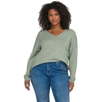 ONLY Carmakoma Damen Carmargareta KNT Noos Pullover, Basil/Detail:Melange, 46-48 Große Größen EU ONLY Carmakoma Damen Carmargareta KNT Noos Pullover, Basil/Detail:Melange, 46-48 Große Größen EU