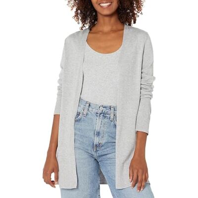 Amazon Essentials Women's Open-Front Cardigan Sweater, -light grey heather, X-Large Amazon Essentials Women's Open-Front Cardigan Sweater, -light grey heather, X-Large