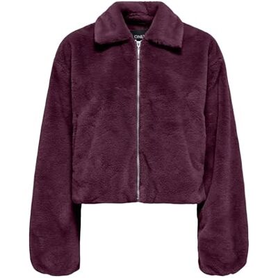 ONLY Damen Onldana Life Faux Fur Jacket Cc OTW, Mauve Wine, x_s ONLY Damen Onldana Life Faux Fur Jacket Cc OTW, Mauve Wine, x_s