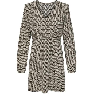 ONLY Damen Onlnova Life VIS L/S Monica Dress Kleid, Chipmunk/AOP:588 Breaker geo, Medium ONLY Damen Onlnova Life VIS L/S Monica Dress Kleid, Chipmunk/AOP:588 Breaker geo, Medium