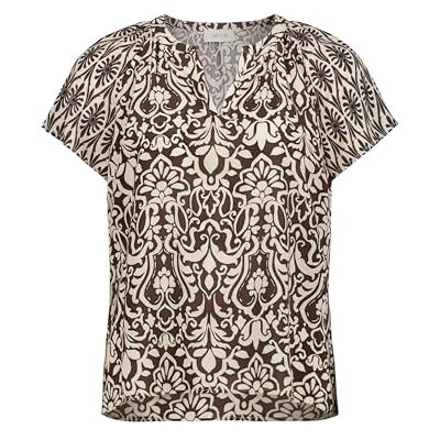 Cartoon Damen Blusenshirt mit Rüschen 38, Patch Brown/Cream Cartoon Damen Blusenshirt mit Rüschen 38, Patch Brown/Cream