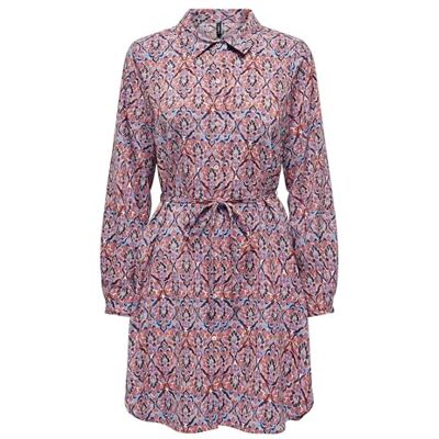 ONLY Damen Onlnova Life Elite L/S Shirt Dress Kleid, Red Orange/AOP:591 Soul, Small ONLY Damen Onlnova Life Elite L/S Shirt Dress Kleid, Red Orange/AOP:591 Soul, Small