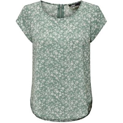 ONLY Damen Bedruckte Kurzarm Bluse Print Basic Rundhals Ausschnitt T-Shirt Blouse Oberteil ONLVIC ONLY Damen Bedruckte Kurzarm Bluse Print Basic Rundhals Ausschnitt T-Shirt Blouse Oberteil ONLVIC