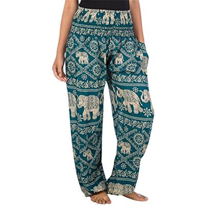 Lofbaz Damen Boho Haremshose Festival Outfit Sommerhose Leicht Yogahose Pumphose Hippie Hose Kleidung Sommer Hosen Elephant 1 Teal Grün 4XL Große Größen Lofbaz Damen Boho Haremshose Festival Outfit Sommerhose Leicht Yogahose Pumphose Hippie Hose Kleidung Sommer Hosen Elephant 1 Teal Grün 4XL Große Größen