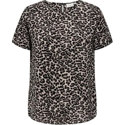 ONLY Carmakoma Damen Carvica Ss AOP Top Noos T-Shirt, Bimsstein, 76 ONLY Carmakoma Damen Carvica Ss AOP Top Noos T-Shirt, Bimsstein, 76