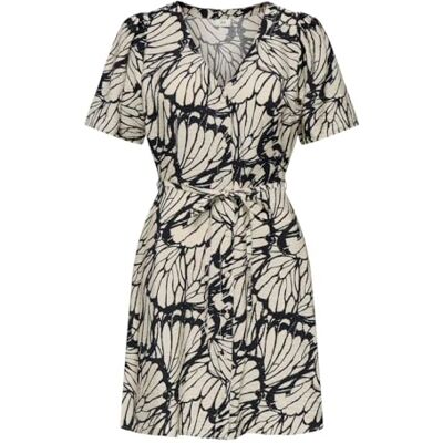 JDY Damen troya Life S/S Short Dress WVN Dia, Tapioca, S EU JDY Damen troya Life S/S Short Dress WVN Dia, Tapioca, S EU