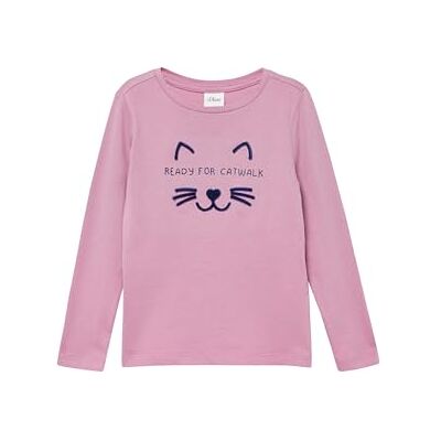 s.Oliver Junior Mädchen Langarm-Shirt – Jersey, Glitzerprint s.Oliver Junior Mädchen Langarm-Shirt – Jersey, Glitzerprint