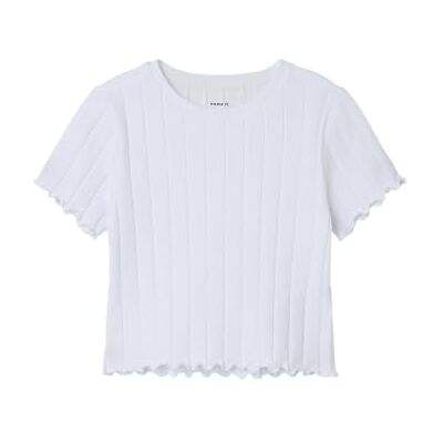 NAME IT Mädchen Nkfnoralina Ss Crop Top Noos, Bright White, 116 NAME IT Mädchen Nkfnoralina Ss Crop Top Noos, Bright White, 116