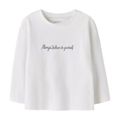 NAME IT Mädchen Nmfrearaja Nreg Ls Top, Bright White, 104 cm NAME IT Mädchen Nmfrearaja Nreg Ls Top, Bright White, 104 cm
