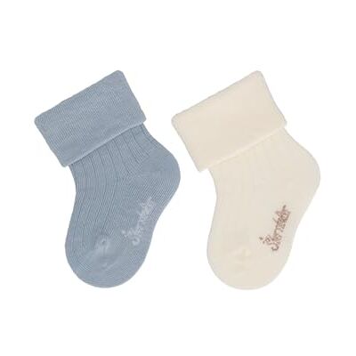 Sterntaler Baby -Socken 2er Pack Rippe Umschlag für Jungen Babysocken mit Rippenmuster und Umschlag Erstlingssocken für warme Babyfüße graublau, 16 Sterntaler Baby -Socken 2er Pack Rippe Umschlag für Jungen Babysocken mit Rippenmuster und Umschlag Erstlingssocken für warme Babyfüße graublau, 16