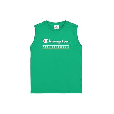 Champion Jungen Legacy Boy Graphic Sleeveless Crewneck T-Shirt with Large Logo Tanktop, Green (GS130), Champion Jungen Legacy Boy Graphic Sleeveless Crewneck T-Shirt with Large Logo Tanktop, Green (GS130),