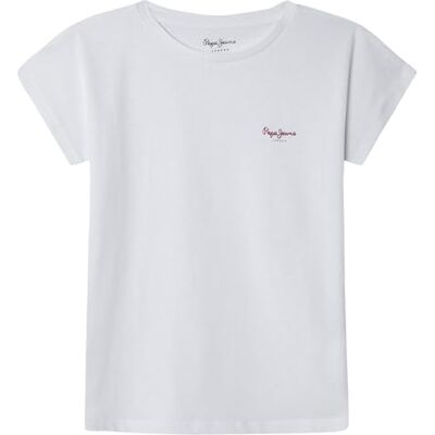 Pepe Jeans Mädchen Gigi T-Shirt, Weiß (Weiß), 8 Jahre Pepe Jeans Mädchen Gigi T-Shirt, Weiß (Weiß), 8 Jahre