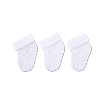 Sterntaler Erstlingssocken 3er Pack uni weiche Baby Socken mit Umschlag hautsympathische Neugeborenen Socken mit hohem Baumwollanteil Unisex Strümpfe einfarbig, weiß, 0-4 Monate Sterntaler Erstlingssocken 3er Pack uni weiche Baby Socken mit Umschlag hautsympathische Neugeborenen Socken mit hohem Baumwollanteil Unisex Strümpfe einfarbig, weiß, 0-4 Monate